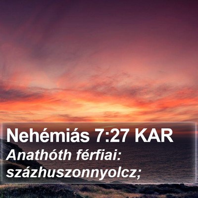 Nehémiás 7:27 KAR Bible Verse Image