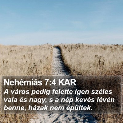 Nehémiás 7:4 KAR Bible Verse Image