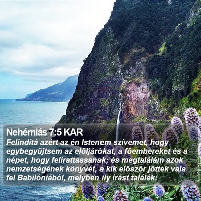 Nehémiás 7:5 KAR Bible Verse Image