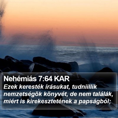 Nehémiás 7:64 KAR Bible Verse Image