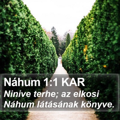 Náhum 1:1 KAR Bible Verse Image