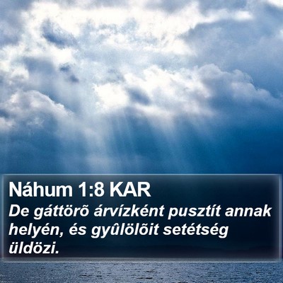 Náhum 1:8 KAR Bible Verse Image