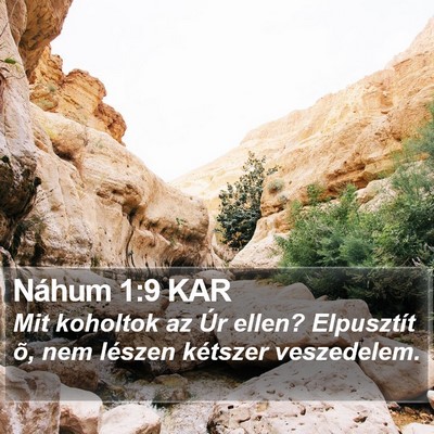 Náhum 1:9 KAR Bible Verse Image