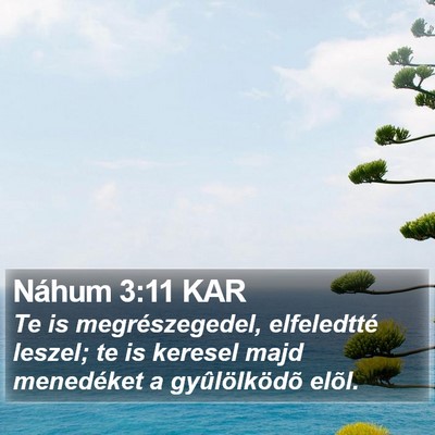 Náhum 3:11 KAR Bible Verse Image