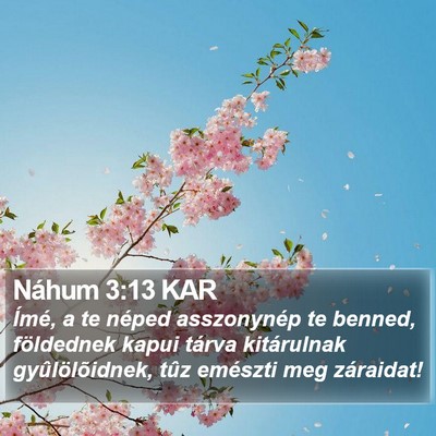Náhum 3:13 KAR Bible Verse Image