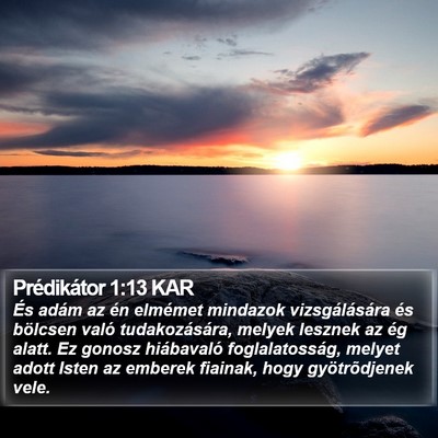 Prédikátor 1:13 KAR Bible Verse Image