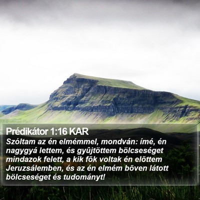 Prédikátor 1:16 KAR Bible Verse Image