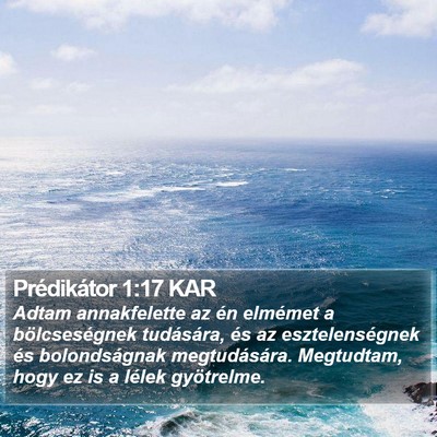 Prédikátor 1:17 KAR Bible Verse Image