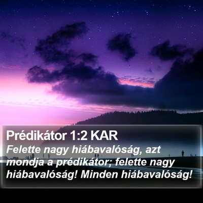 Prédikátor 1:2 KAR Bible Verse Image