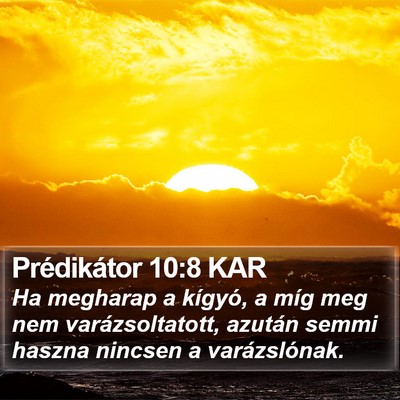Prédikátor 10:8 KAR Bible Verse Image