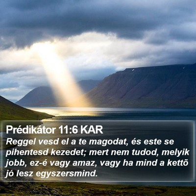 Prédikátor 11:6 KAR Bible Verse Image