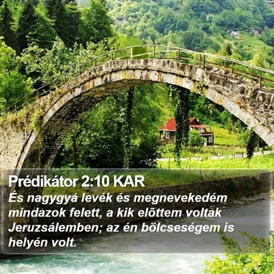 Prédikátor 2:10 KAR Bible Verse Image