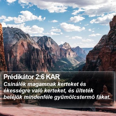 Prédikátor 2:6 KAR Bible Verse Image