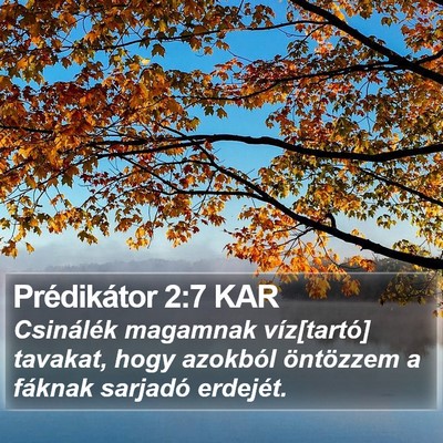 Prédikátor 2:7 KAR Bible Verse Image