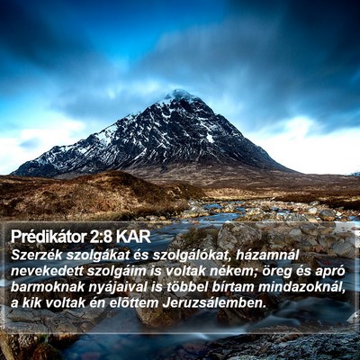 Prédikátor 2:8 KAR Bible Verse Image