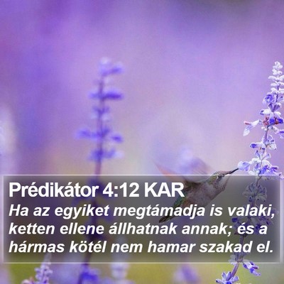 Prédikátor 4:12 KAR Bible Verse Image