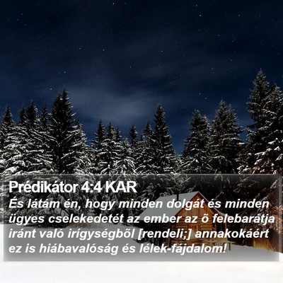 Prédikátor 4:4 KAR Bible Verse Image