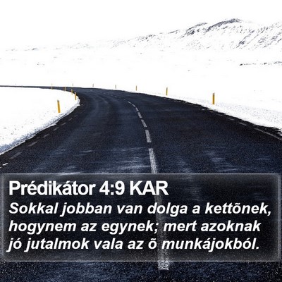 Prédikátor 4:9 KAR Bible Verse Image