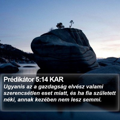 Prédikátor 5:14 KAR Bible Verse Image