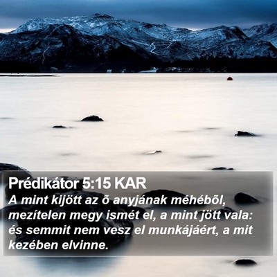 Prédikátor 5:15 KAR Bible Verse Image