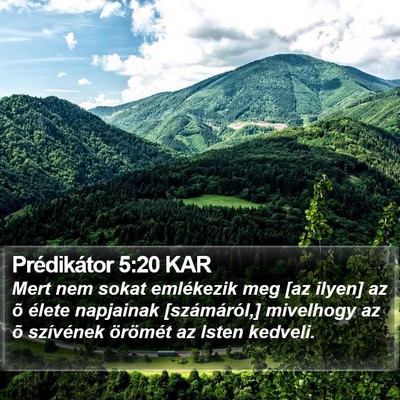 Prédikátor 5:20 KAR Bible Verse Image