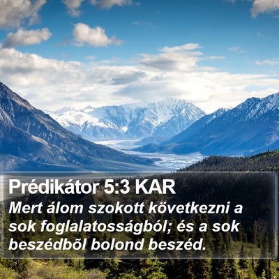 Prédikátor 5:3 KAR Bible Verse Image