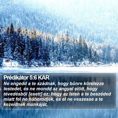 Prédikátor 5:6 KAR Bible Verse Image