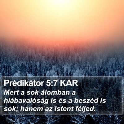 Prédikátor 5:7 KAR Bible Verse Image