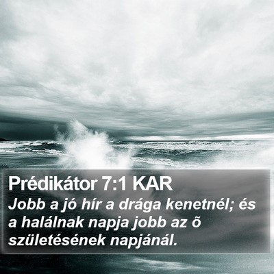 Prédikátor 7:1 KAR Bible Verse Image