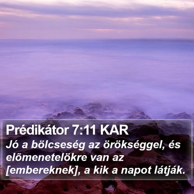 Prédikátor 7:11 KAR Bible Verse Image