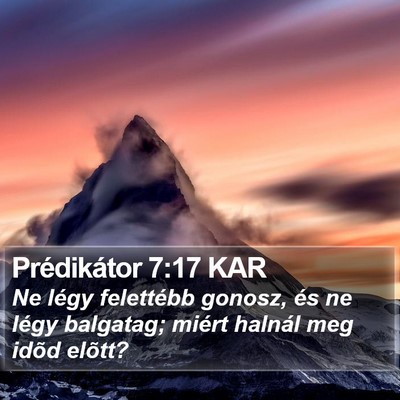 Prédikátor 7:17 KAR Bible Verse Image