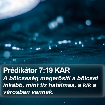 Prédikátor 7:19 KAR Bible Verse Image