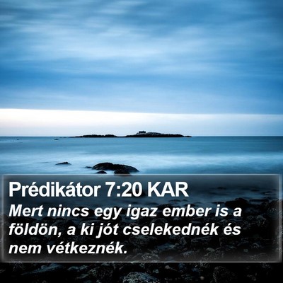 Prédikátor 7:20 KAR Bible Verse Image