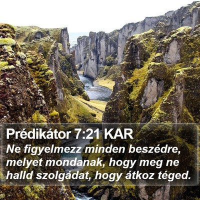 Prédikátor 7:21 KAR Bible Verse Image