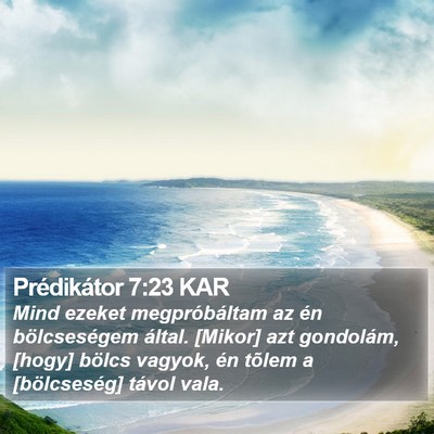 Prédikátor 7:23 KAR Bible Verse Image