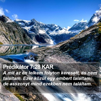 Prédikátor 7:28 KAR Bible Verse Image