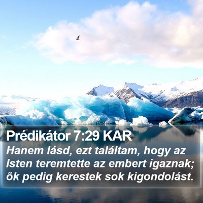 Prédikátor 7:29 KAR Bible Verse Image