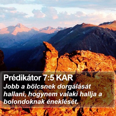 Prédikátor 7:5 KAR Bible Verse Image