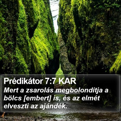 Prédikátor 7:7 KAR Bible Verse Image