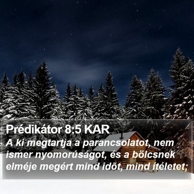 Prédikátor 8:5 KAR Bible Verse Image