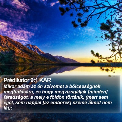 Prédikátor 9:1 KAR Bible Verse Image