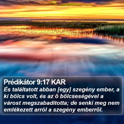 Prédikátor 9:17 KAR Bible Verse Image