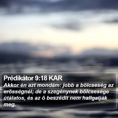 Prédikátor 9:18 KAR Bible Verse Image