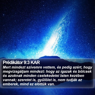 Prédikátor 9:3 KAR Bible Verse Image