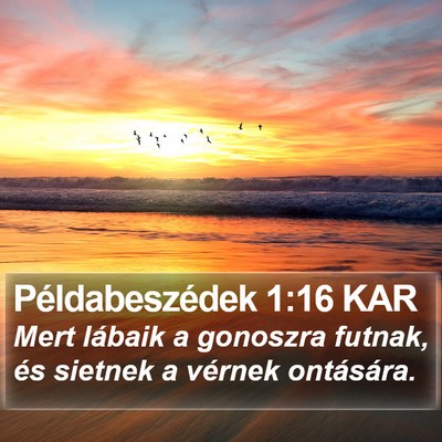 Példabeszédek 1:16 KAR Bible Verse Image