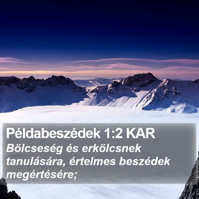 Példabeszédek 1:2 KAR Bible Verse Image