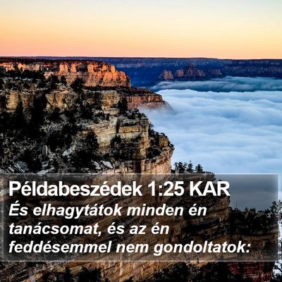 Példabeszédek 1:25 KAR Bible Verse Image