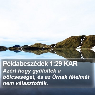 Példabeszédek 1:29 KAR Bible Verse Image