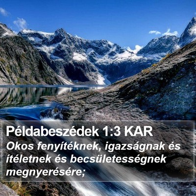 Példabeszédek 1:3 KAR Bible Verse Image