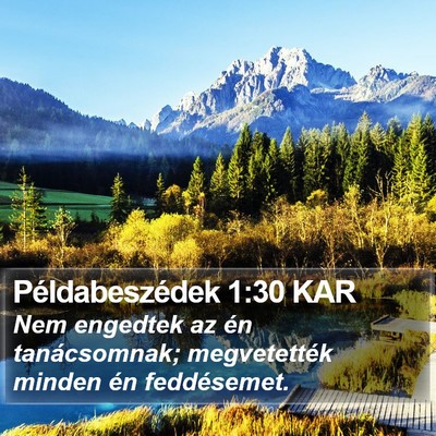 Példabeszédek 1:30 KAR Bible Verse Image
